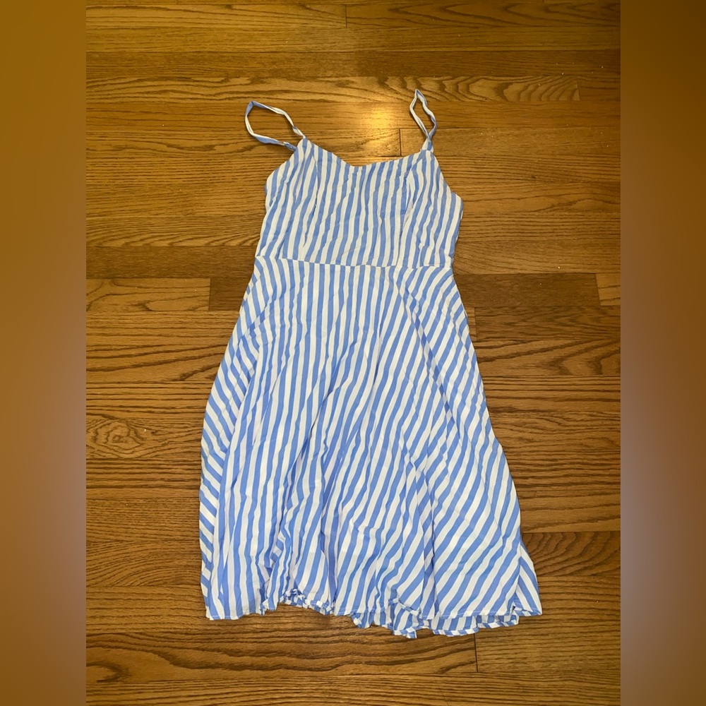Old Navy Cami Blue and White Striped Dress, Size Small